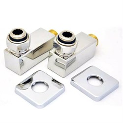 Комплект уголков квадратных с накидной гайкой Grota 1/2 x3/4  полированные M65789 - фото 1363897