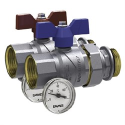 Набор кранов шаровых EMMETI Straight Progress - 1  (с термометрами и муфтовой арматурой) C01306260 - фото 1966441