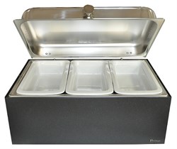 Мармит для сервировки Pintinox Caleido GN1/3-65 с горелками, на подставке, цвет кофе E247339 - фото 2951801