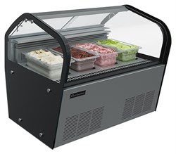 Витрина для мороженого Carboma I60 VL 0,8-1 JOY темно-серая E220568 - фото 2987740