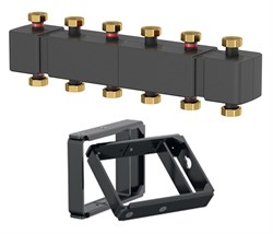 Распределительная гребенка Meibes MeiFlow Top S 1 1/2 х1 1/2 , 5вых., сталь черная M66301.930 - фото 4496295