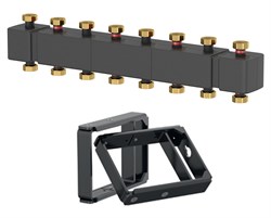 Распределительная гребенка Meibes MeiFlow Top S 1 1/2 х1 1/2 , 7вых., сталь черная M66301.940 - фото 4496315