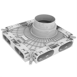 Воздухораспределитель Vaillant VAZ F 150-180х52/132,8 вых., пластик 0020231943 - фото 4496752