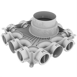 Воздухораспределитель Vaillant VAZ B75 150-180х52/132,12 вых., пластик 0020231945 - фото 4496759