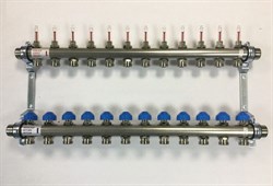 Коллектор Watts HKV 2013A-VA 1 х3/4 , 12вых., c клапанами, с расходомерами, сталь нерж., (компл) 10070010 - фото 4496797