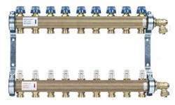 Коллектор Watts HKV-T 1 х3/4 , 9вых., c клапанами, с расходомерами, латунь, (компл), в сборе 10004203 - фото 4497177