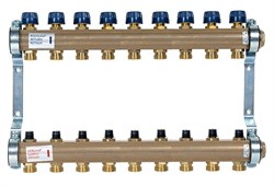 Коллектор Watts HKV 1 х3/4 , 9вых., c клапанами, латунь, (компл) 10004186 - фото 4497192