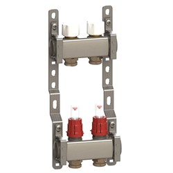 Коллектор General Fittings CX 1 х3/4 , 2вых., c клапанами, с расходомерами, сталь нерж. RBR91612400200 - фото 4497334