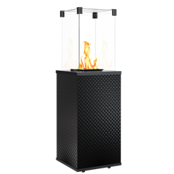 Газовый уличный обогреватель Kratki PATIO/MINI/M/G31/37MBAR/CZ/P стекло, черное тиснение с ручным управлением M130778 - фото 4588561