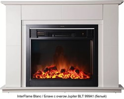 Деревянный камин (портал+очаг) InterFlame Blanc / Бланк с очагом Jupiter FX M Brass/Black M110103 - фото 4741252