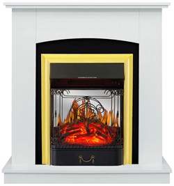 Пристенный электрокамин Royal Flame Barсelona дуб белый с очагом Majestic FX M Brass/Black M233308 - фото 4741980