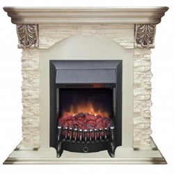 Камин в квартиру электрический Real-Flame Dublin LUX STD/EUG/24 WT с очагом Fobos s Lux BL/BR, Majestic s Lux BL/BR M67389 - фото 4743073