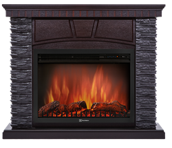 Комплект электрокаминов с искусственным камнем Electrolux EFP/P-3020LS с порталом Firelight Porto 30 сланец черный, венге M138813 - фото 4743092