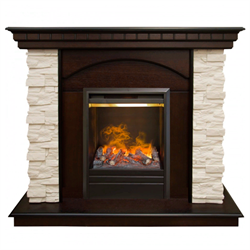 Комплект электрокаминов с искусственным камнем Real-Flame Elford STD/EUG/25 5/HL AO с очагом 3D Olympic M52191 - фото 4743096