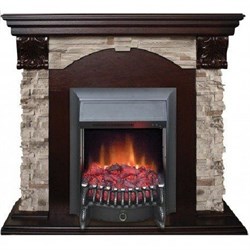 Камин для дома электрический Real-Flame Dublin ROCK STD/EUG 24 AO с очагом Fobos s Lux BL/BR, Majestic s Lux BL/BR M67395 - фото 4743101