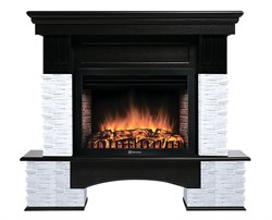 Комплект электрокаминов с искусственным камнем Electrolux EFP/P-3020LS с порталом Firelight Pietra Nuovo 30 камень сланец белый, шпон темный дуб M207428 - фото 4743123