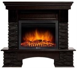 Комплект электрокаминов с искусственным камнем Electrolux EFP/P-3020LS с порталом Firelight Pietra Nuovo 30 камень сланец чёрный, шпон венге M207425 - фото 4743146