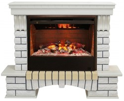 Комплект электрокаминов с искусственным камнем Real-Flame Country 26 WT с очагом 3D Helios 26 M38857 - фото 4743200