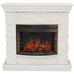 Комплект электрокаминов с искусственным камнем Real-Flame Elford 25 WT с очагом Firefield 25 S IR M52169 - фото 4743225
