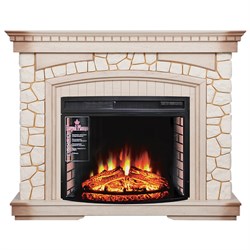 Комплект электрокаминов с искусственным камнем Royal Flame Glasgow (Слоновая кость, патина) с очагом Dioramic 28 LED FX M105027 - фото 4743414