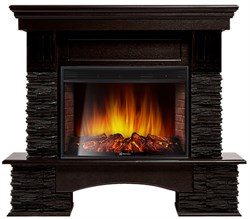 Комплект электрокаминов с искусственным камнем Electrolux EFP/P-3320RLS с порталом Firelight Pietra Nuovo 30 камень сланец чёрный, шпон венге M207426 - фото 4743510