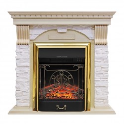 Комплект электрокаминов с искусственным камнем Royal Flame Dublin арочный сланец крем с очагом Majestic (Слоновая кость) M51341 - фото 4743704