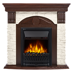 Комплект электрокаминов с искусственным камнем Electrolux EFP/P-1020LS с порталом Firelight Torre Classic камень белый, темный дуб M134376 - фото 4743959