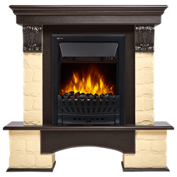 Комплект электрокаминов с искусственным камнем Electrolux EFP/P-1020LS с порталом Firelight Forte Classic камень бежевый, венге M134360 - фото 4744023