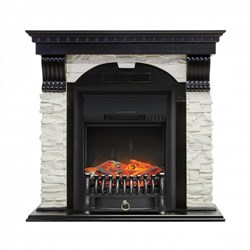 Комплект электрокаминов с искусственным камнем Royal Flame Dublin арочный сланец белый с очагом Fobos (Венге) M51342 - фото 4744057