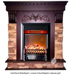 Каменный камин (портал+очаг) InterFlame Bride/Брайт с очагом Fobos/Majestic M109885 - фото 4744061
