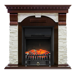 Комплект электрокаминов с искусственным камнем Royal Flame Dublin арочный сланец белый с очагом Fobos/Majestic (Темный дуб) M51343 - фото 4744197