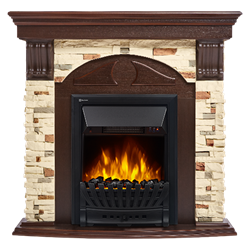 Комплект электрокаминов с искусственным камнем Electrolux EFP/P-1020LS с порталом Firelight Torre Classic камень сланец натуральный, темный дуб M134378 - фото 4744785