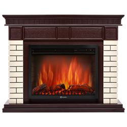 Пристенный электрокамин Electrolux EFP/P-2520LS с порталом Firelight Bricks 25 камень бежевый, темный дуб M134443 - фото 4744992