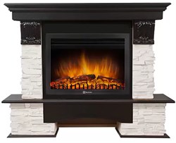 Пристенный электрокамин Electrolux EFP/P-2520LS с порталом Firelight Pietra Nuovo 25 камень сланец белый, шпон темный дуб M206931 - фото 4745252