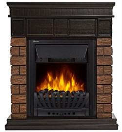 Пристенный электрокамин Electrolux EFP/P-1020LS с порталом Firelight Bricks Wood Classic камень темный, шпон венге M231663 - фото 4745496