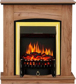 Пристенный электрокамин Royal Flame Barcelona дуб табачный с очагом Fobos FX Black/Brass M217885 - фото 4746975