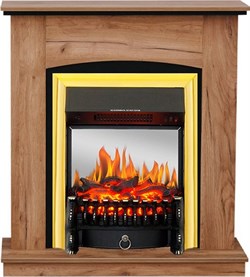 Пристенный электрокамин Royal Flame Barcelona дуб табачный с очагом Fobos FX M Brass/Black M217880 - фото 4747650