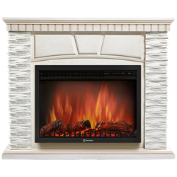 Угловой электрокамин Electrolux EFP/P-2520LS с порталом Firelight Porto 25 U сланец белый/белёный дуб M134439 - фото 4748413