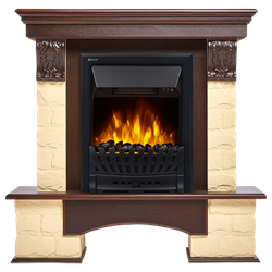 Угловой электрокамин Electrolux EFP/P-1020LS с порталом Firelight Forte Classic U (угловой) камень бежевый, темный дуб M134368 - фото 4748461