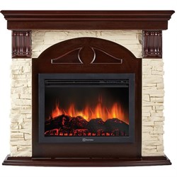 Угловой электрокамин Electrolux EFP/P-2520LS с порталом Firelight Torre 25 U камень слоновая кость, темный дуб M134864 - фото 4748727