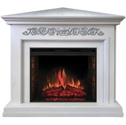 Угловой электрокамин в квартиру со звуком Real-Flame Leticia Corner 26 WT с очагом Epsilon 26 S IR M66549 - фото 4748937