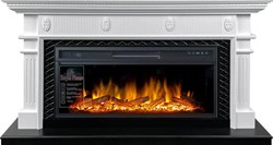 Линейный электрокамин Royal Flame Carlyle (белый с черным) с очагом Vision 42 LOG LED M225925 - фото 4750157