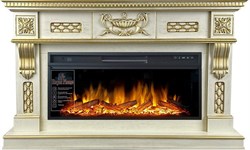 Линейный электрокамин Royal Flame Corsica (cлоновая кость с патиной) с очагом Vision 42 LOG LED M203825 - фото 4750967