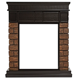 Классический портал для камина Firelight Bricks Wood Classic камень темный, шпон венге M231368 - фото 4758937