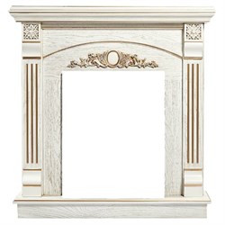 Классический портал для камина Firelight Barocco Classic шпон белый дуб с золотой патиной M231377 - фото 4759037
