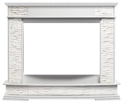 Широкий портал Firelight Scala 25 камень сланец скалистый белый, шпон белый дуб M231407 - фото 4760410