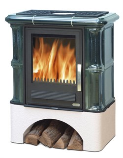 Дровяная печь ABX Bavaria K белый цоколь, бутылочное стекло M213716 - фото 4764971