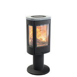 Печь-камин Contura 886:3 Style, чугунная дверца, черный M193136 - фото 4766525