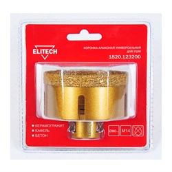 Коронка алмазная универсальная Elitech 80 мм х М14 167-155636 - фото 4832555