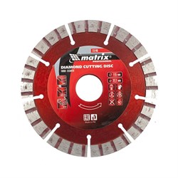 Алмазный диск MATRIX Турбо-сегментный 115х22,2 мм (сухая резка) 142-119360 - фото 4839339